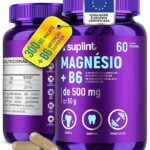 Dimalato de Magnésio 500 MG e Vitamina B6 | Suporte Muscular, Nervoso e Metabólico | Suplemento Vitaminico de Alívio de Estresse | Sem Glúten, Não Transgênico | Desenvolvido na Holanda | 60 Cápsulas