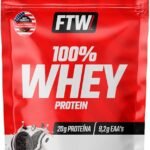 FTW Whey Protein 100% Concentrado - Suplemento Proteico para Atletas - Auxilia na Formação de Músculos para seus Treinos - Fonte de Proteína de Alto Valor Biológico - Sabor: Cookies - Refil 900g