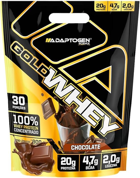 Gold Whey Refil (900g), Chocolate, Adaptogen Gold Whey Refil (900g), Chocolate, Adaptogen - Imagem 1