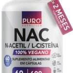 NAC N-Acetil L-Cisteína 600mg Puro Nutrition — 600 mg, 60 Cápsulas Veganas