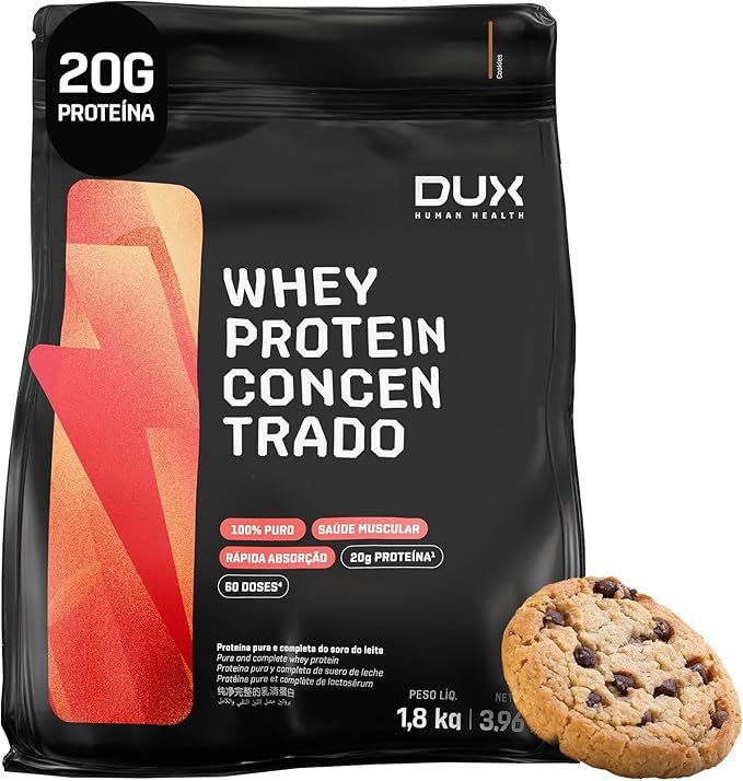 Whey Protein Concentrado Cookies Refil 1.8kg – Contribui Para o Ganho Muscular Hipertrofia – Dux Human Health Whey Protein Concentrado Cookies Refil 1.8kg – Contribui Para o Ganho Muscular Hipertrofia – Dux Human Health - Imagem 1