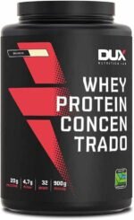 Whey Protein Concentrado Morango Pote 900g – Contribui para o Ganho Muscular Hipertrofia – Dux Human Health
