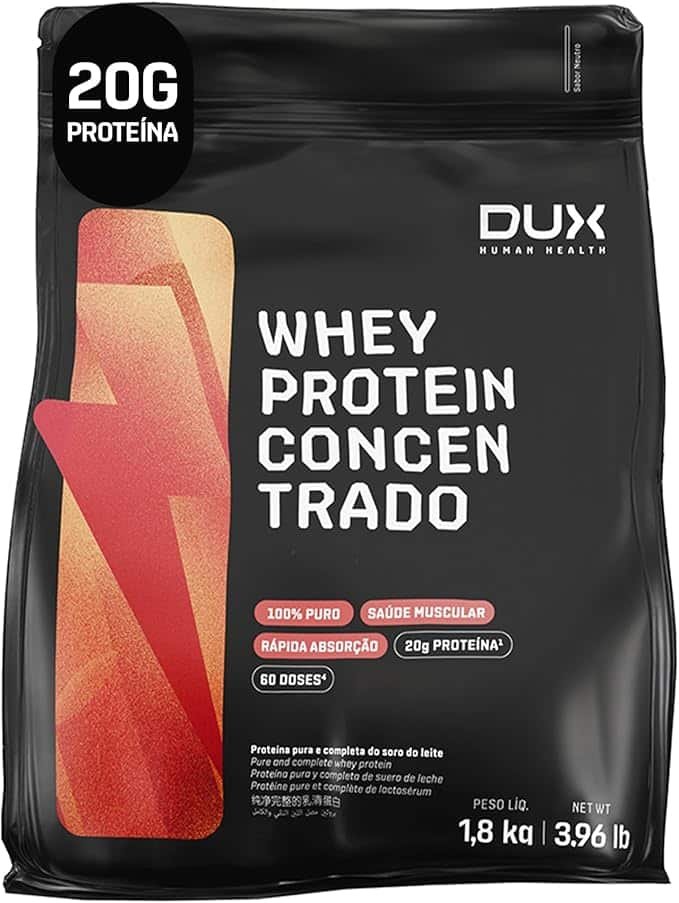 Whey Protein Concentrado Sem Sabor Refil 1.8kg – Contribui Para o Ganho Muscular Hipertrofia – Dux Human Health Whey Protein Concentrado Sem Sabor Refil 1.8kg – Contribui Para o Ganho Muscular Hipertrofia – Dux Human Health - Imagem 1